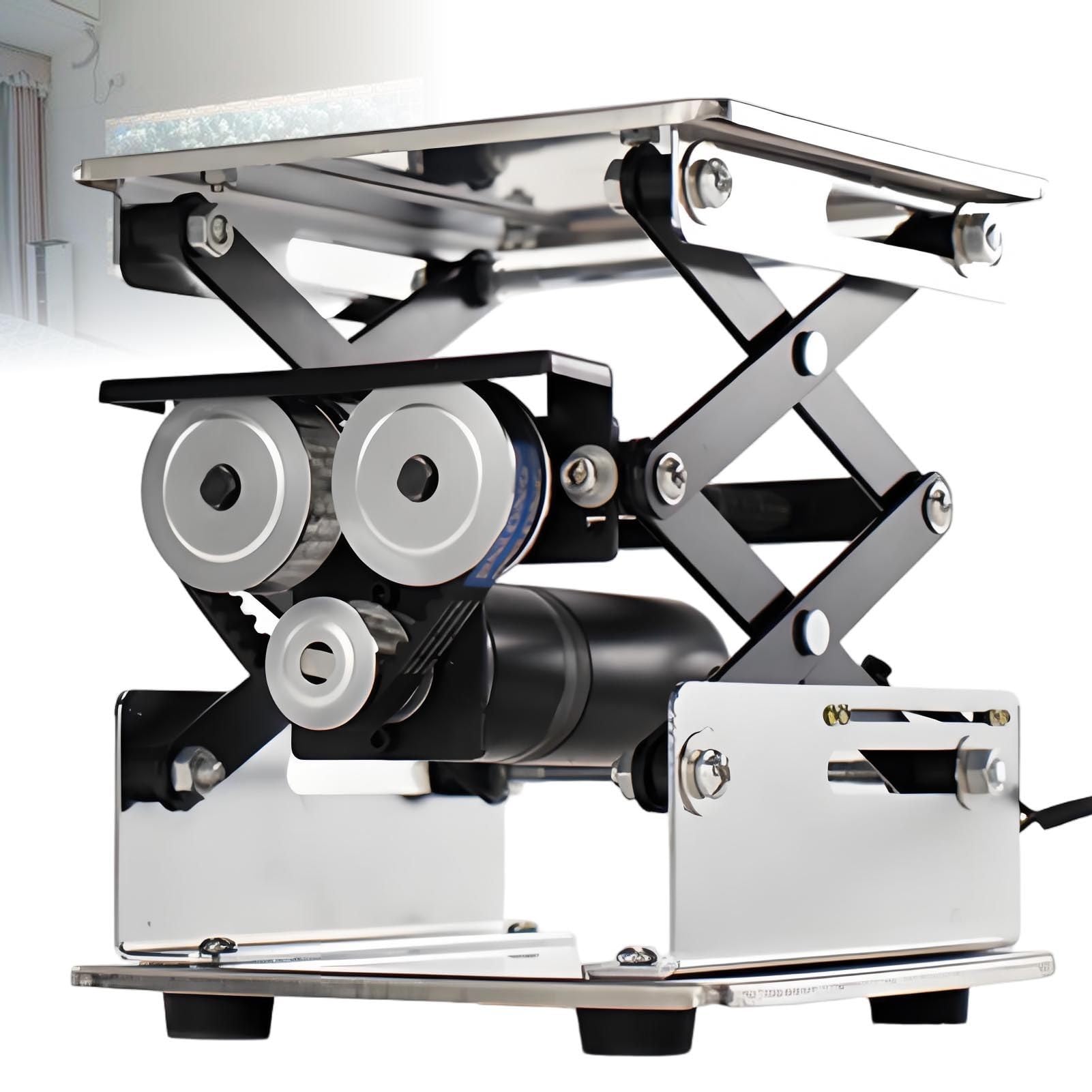 ROGHA Lab Electric Lifting Platform, Small Stainless Steel Lifting Platform, with Remote Control, Load Capacity 10Kg, for School Laboratories, Industrial Production 15 * 15cm