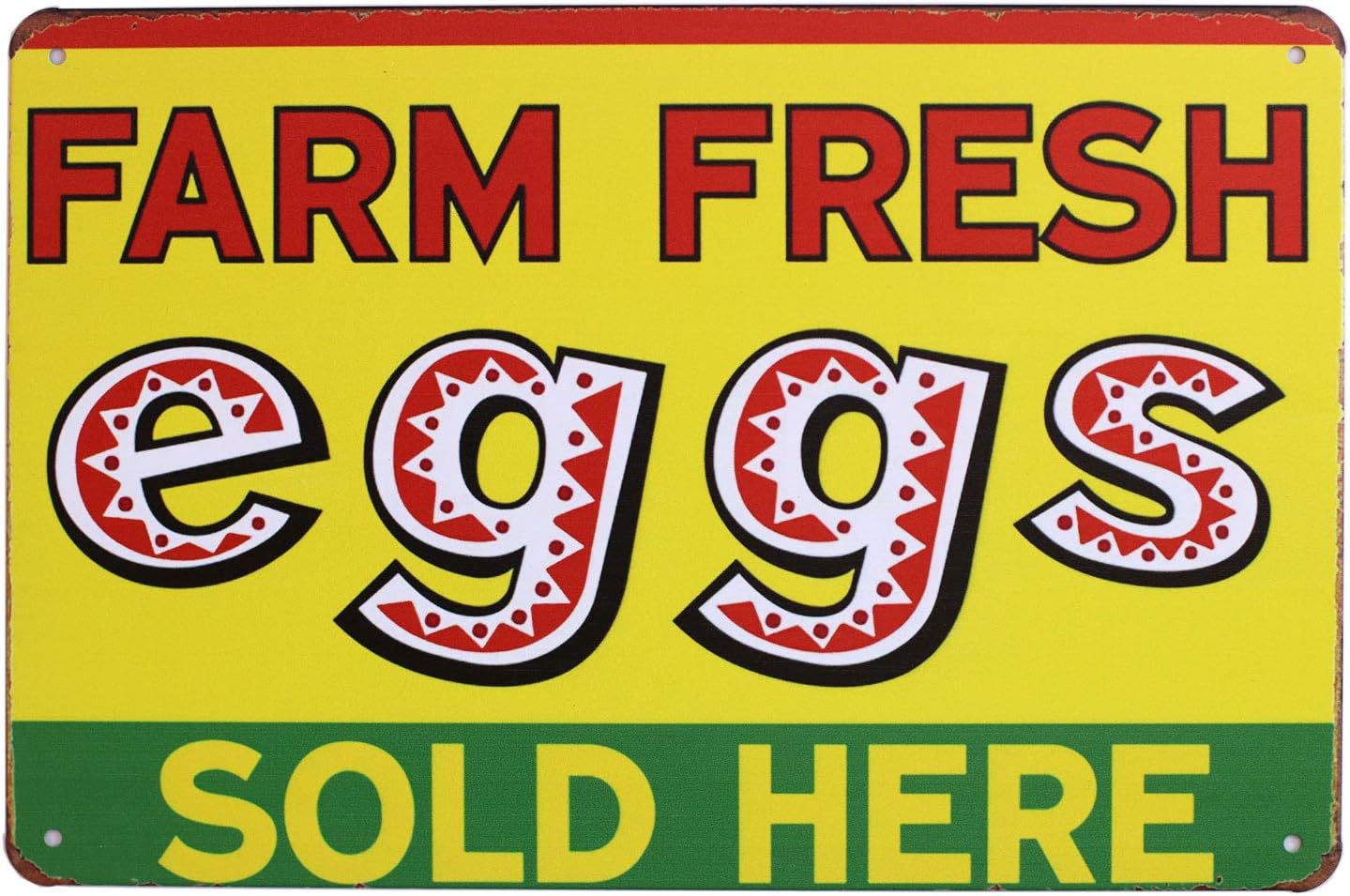 Farm Fresh Eggs Sold Here Metal Sign Vintage Plaque Wall Decor