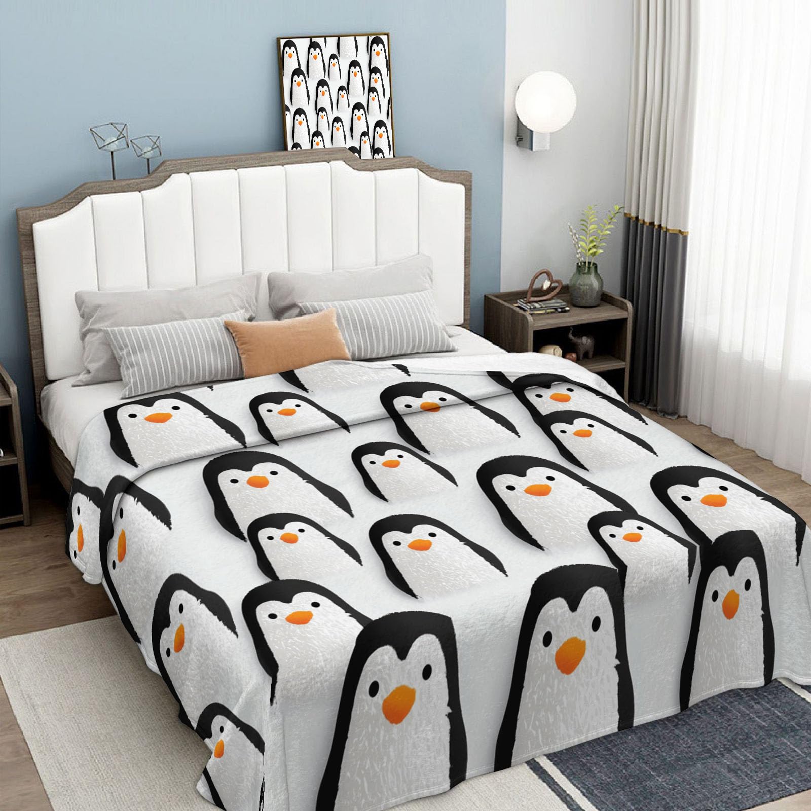 Plaid flanelle haute définition animaux dessin animé couverture douce noir