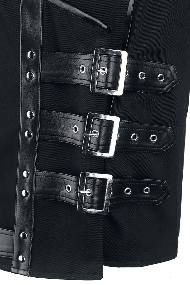 Gothicana by EMP Homme Gilet noir avec boucles