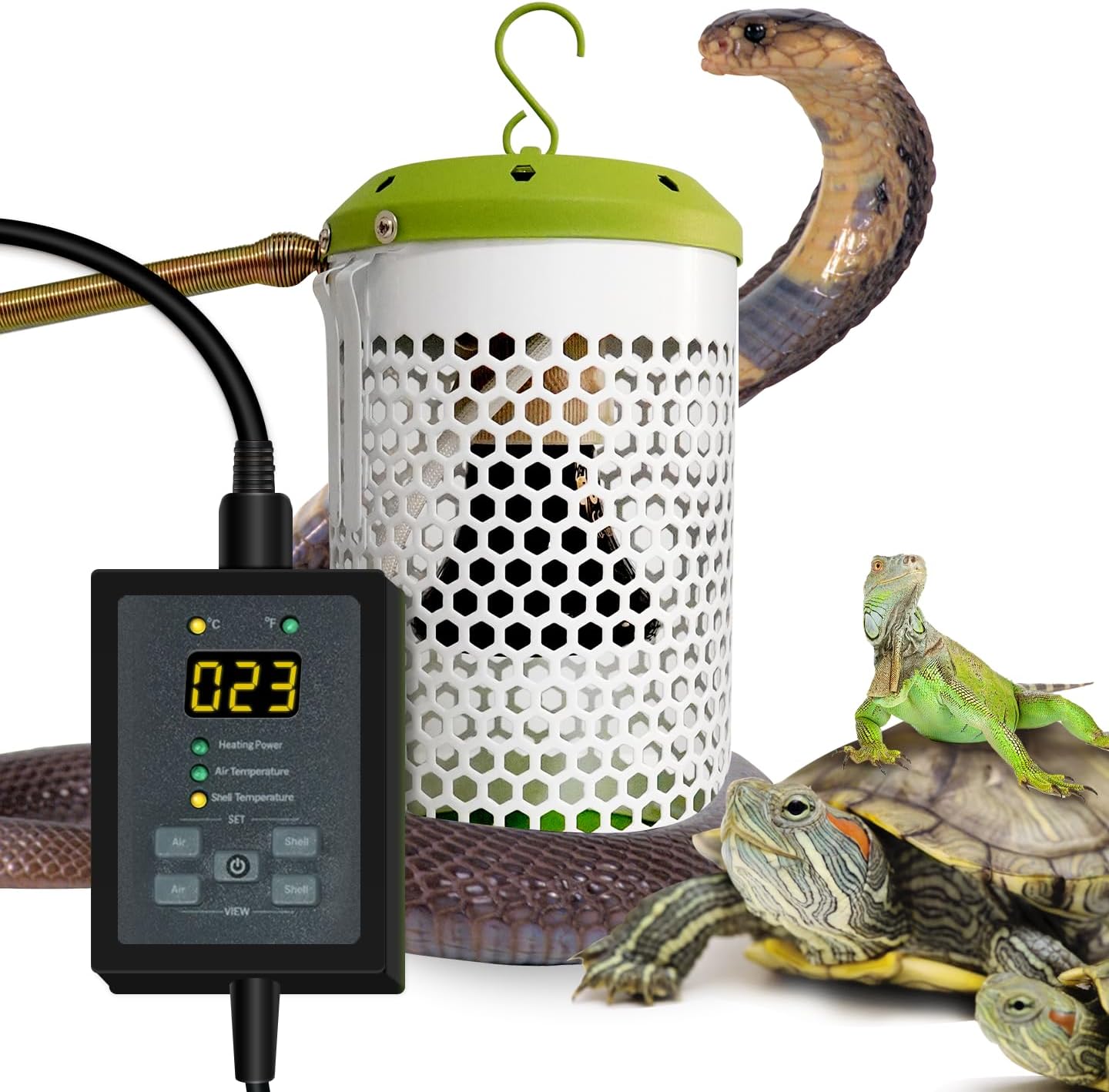SYSAI Smart Reptile Heater with Auto Temperature Control, Installation Kit and Anti-Biting Line, Design for Chameleon, Snakes, Lizards, Chicks, Amphibian, Turtle and Flower