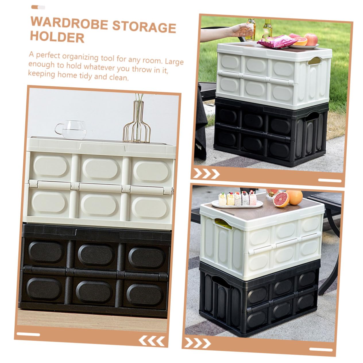 SHINEOFI Faltbare Aufbewahrungsbox mit Deckel Klein Kunststoff Organizer für Kleidung Bettwäsche Schlafzimmer Aufbewahrungskorb Robust und Platzsparend