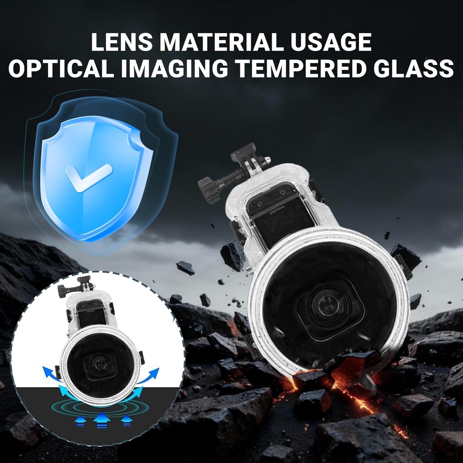 Invisible Dive Case Pro for Insta360 X5, Waterproof Up to 50m (164ft) Splash Prevention Housing, Insta 360 X5 Underwater Dive Protective Shell with Bracket Accessories