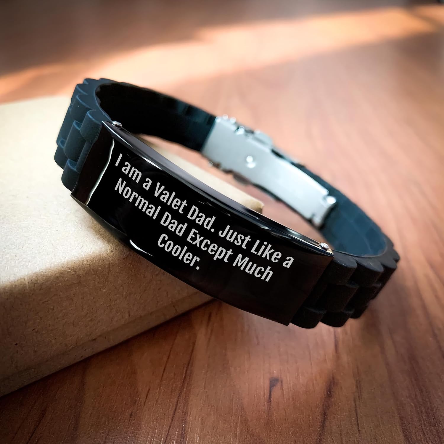 I Am A Valet Dad, Just Like A Normal Valet Except Much Cooler, Gifts for Valet Dad from Family, Valet Glide lock Clasp Bracelet, Christmas Unique Gifts