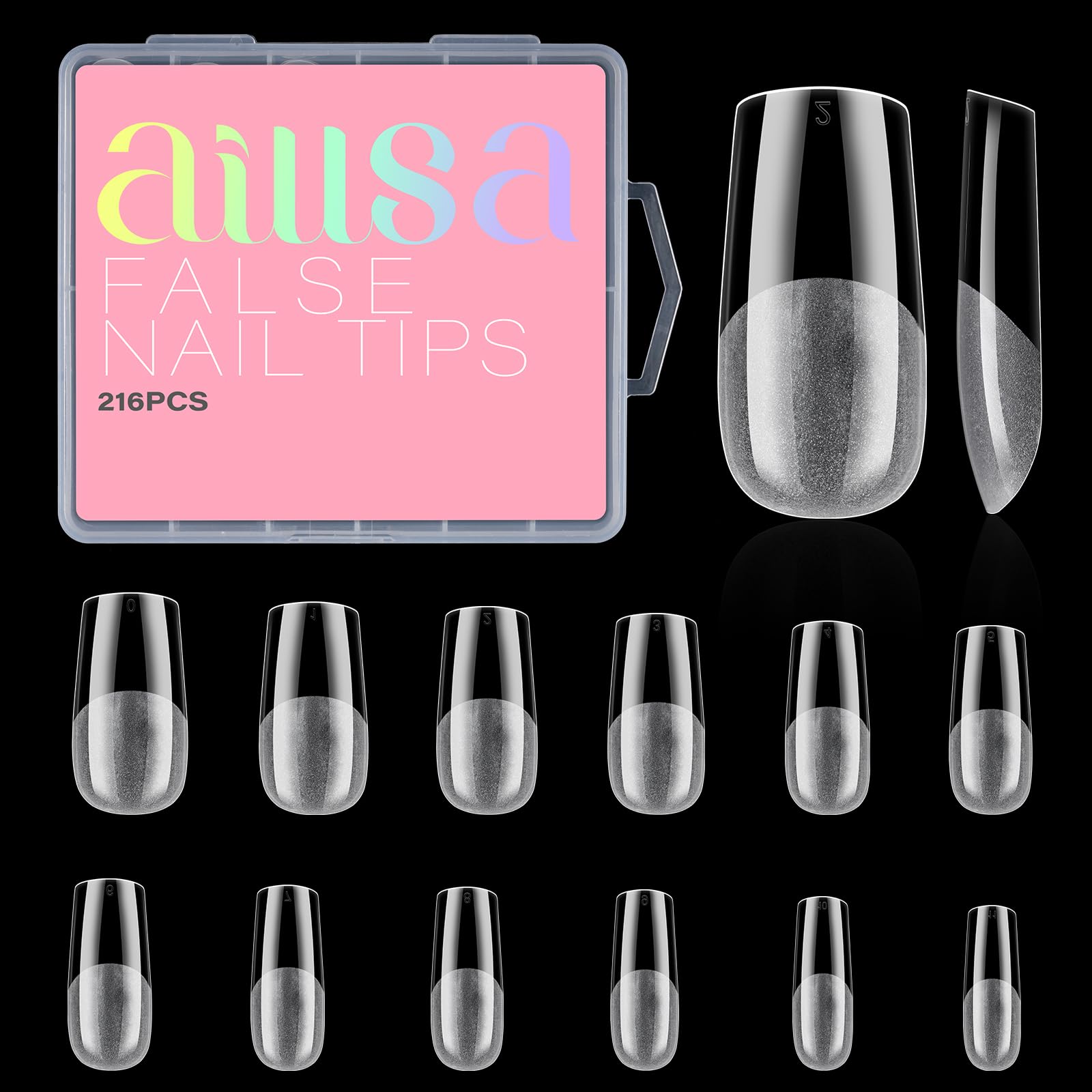 AILLSA Almond Fake Nails - Matte Gel Nail Tips -20