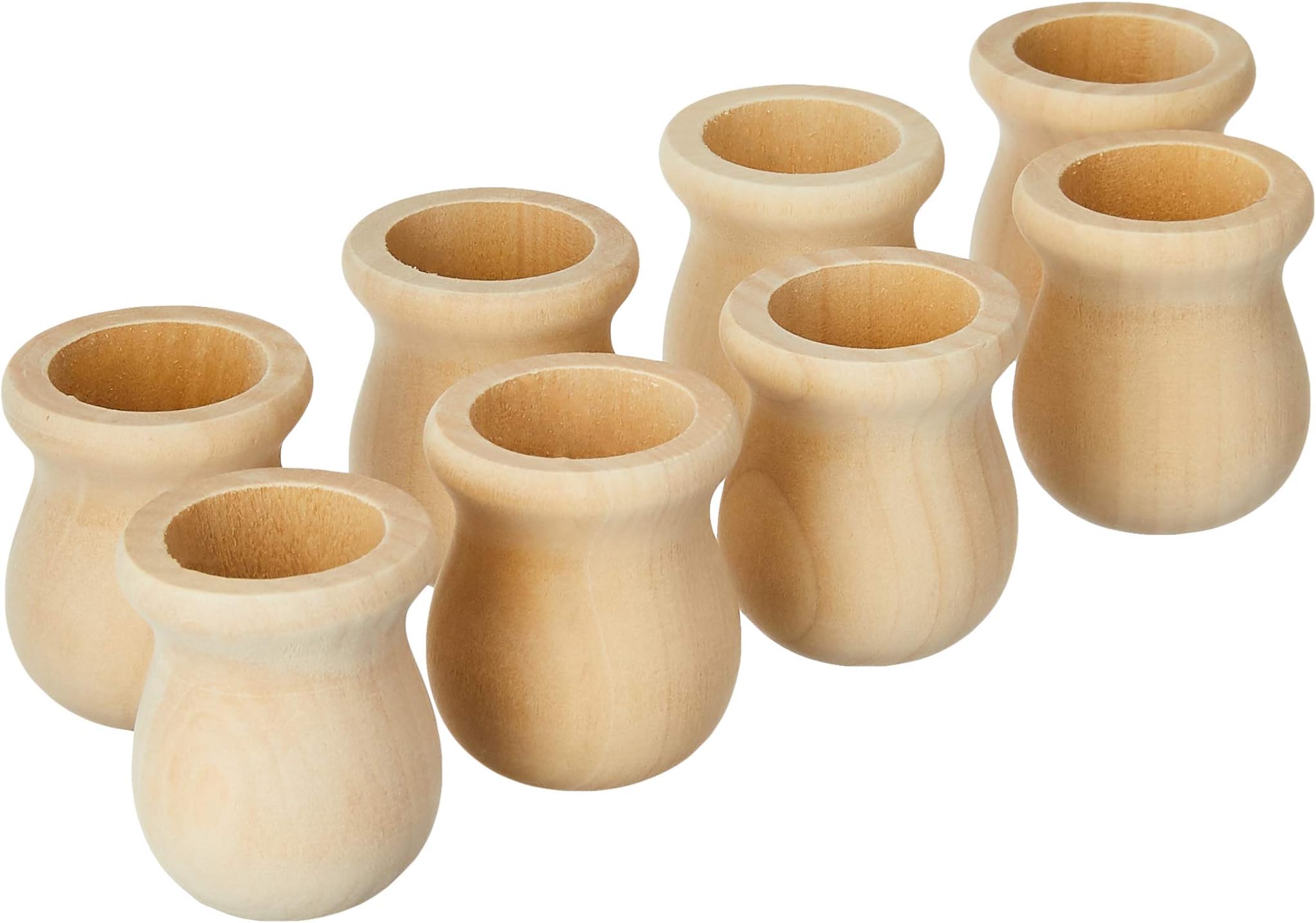 Darice Wood Candle Cup-Large-1-5/8 inches-8 Pieces-Big Value, Pack of 8, Natural