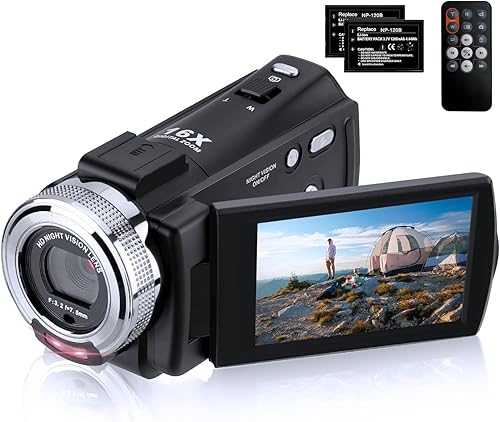 DEGIPO Cámara de video 1080P 30FPS videocámara digital Full HD 30MP 3.0 pulgadas rotación de 270 grados LCD 16X zoom digital cámara de visión