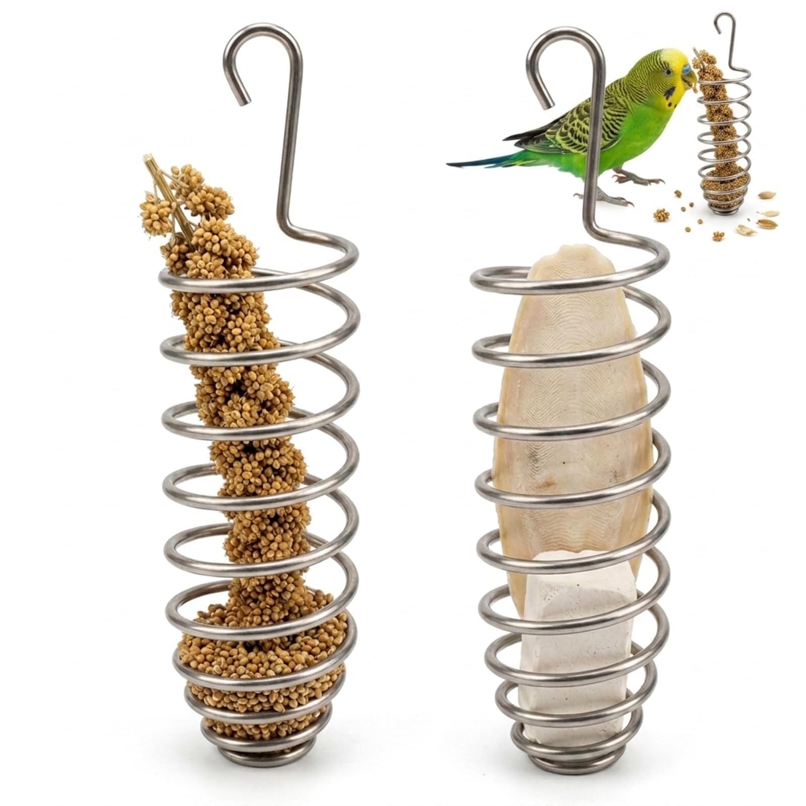 Millet Spray Holder for Budgies and Parrots – 2 Pack Bird Treat Skewers