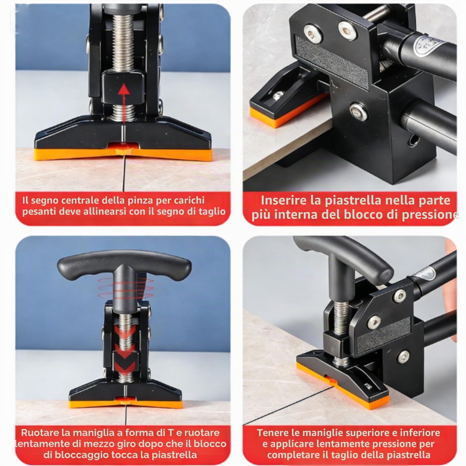 Tagliapiastrelle Manuale, Pinze Taglia Piastrelle Taglia Mattonelle, Regolabile Tagliapiastrelle Spaccapiastrelle Utensili Da Taglio per Vetroceramica per Tagliare Vetro, Piastrelle,Marmo