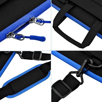 Hseok Laptop Case 14 inch Shoulder Bag with Strap,Black Blue