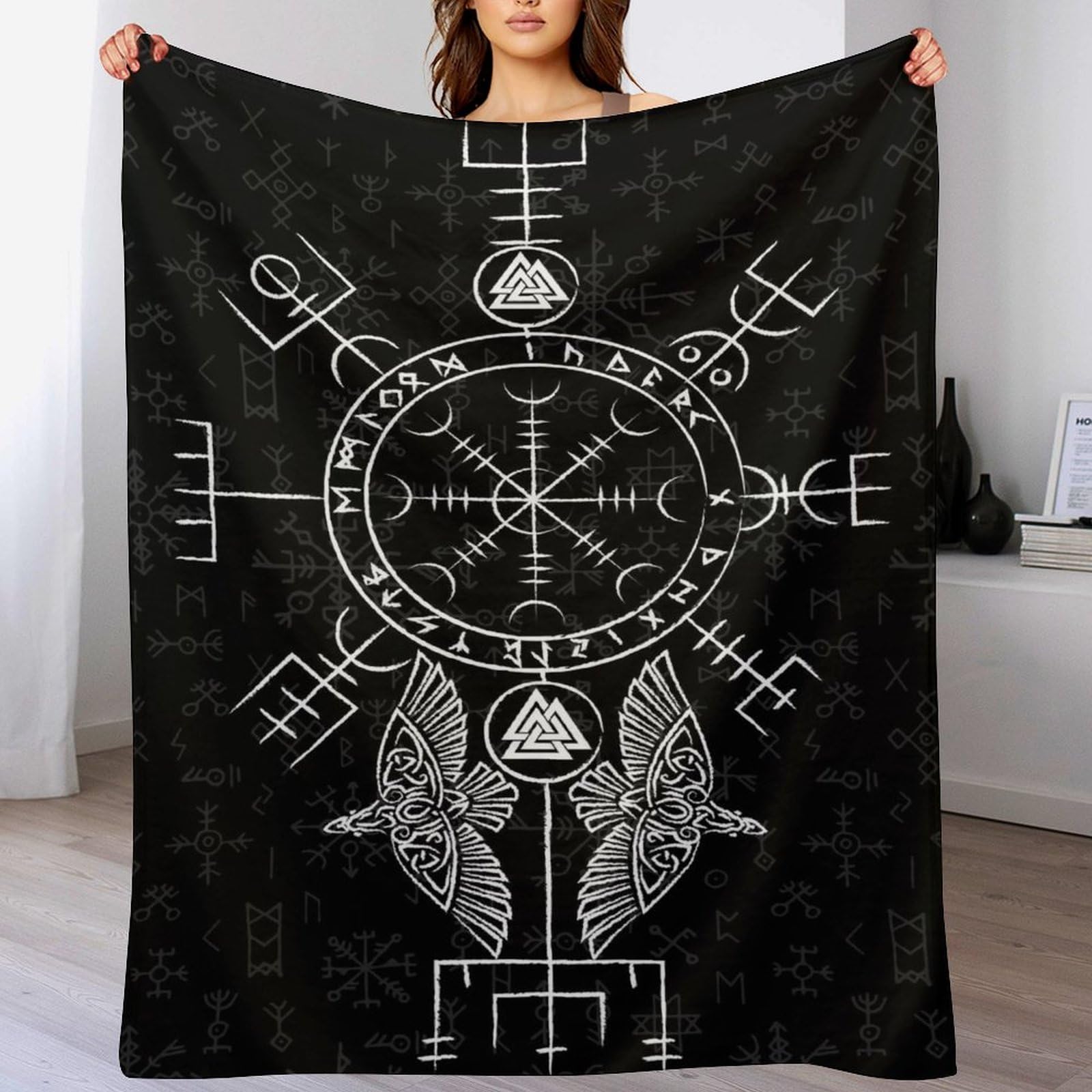 Plaid jeté canapé flanelle Viking impression numérique 3D haute qualité