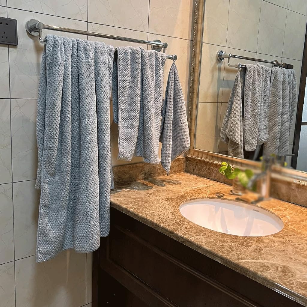 Quick Drying Fiber Towels Bathroom Hand Towels Polyester Towel Set of 6