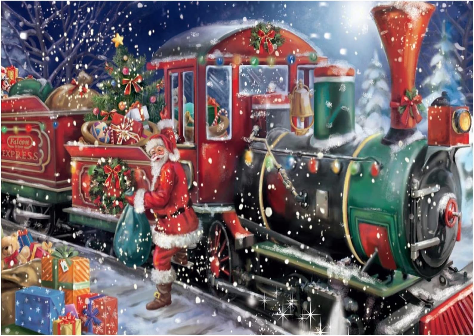 5D Gnomes Diamond Painting, Diy Noël Peinture Broderie Hiver Neige