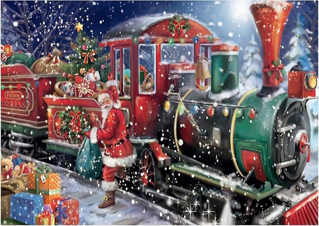MXJSUA DIY 5D Diamond Painting Kit, Painting by Numbers for Adults Santa Claus Full Diamond Painting Kit Rhinestone Embroidery Cross Stitch Christmas Carriage Arts Craft for Canvas Wall Decor 30x40cm