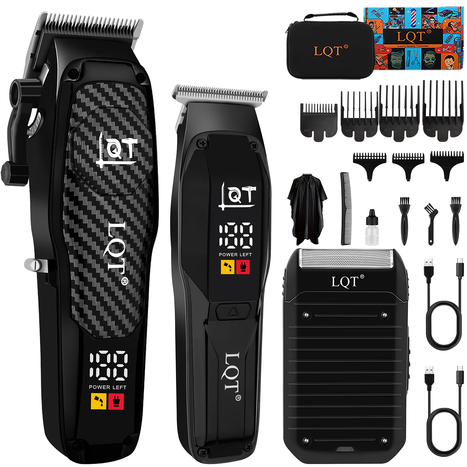 LQT Hair Clippers Men, Cordless Clippers for Men Haircut 3-in-1 Hair Clipper & Mens Beard Trimmers