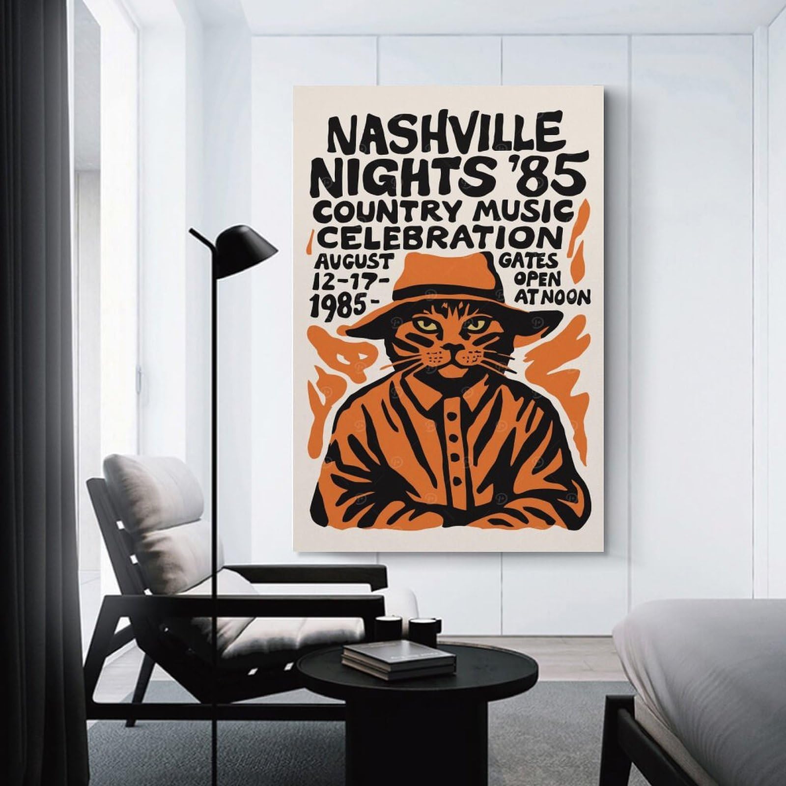 Junmoney Nashville Nights 85 Country Music Home Decor Wall Art 20x30inch(50x75cm), for Lounge, Bedroom Or Personal Spaces, Gift Idea for Housewarming And Birthdays
