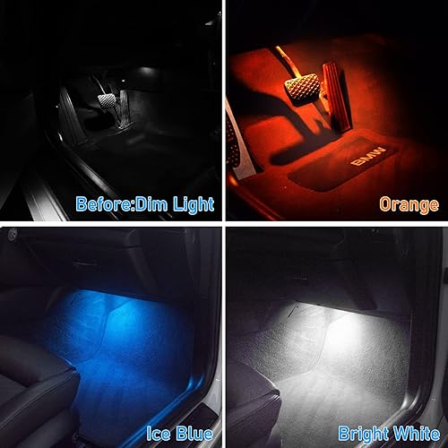 Miniatura 4 de Jaronx Compatible con luz ambiental LED BMW para pies de 1 pie F20, 2 pies F22, 3 pies F30, 4 pies F32, 5 pies F10, 7 pies F01, X3 F25, X4 F26,