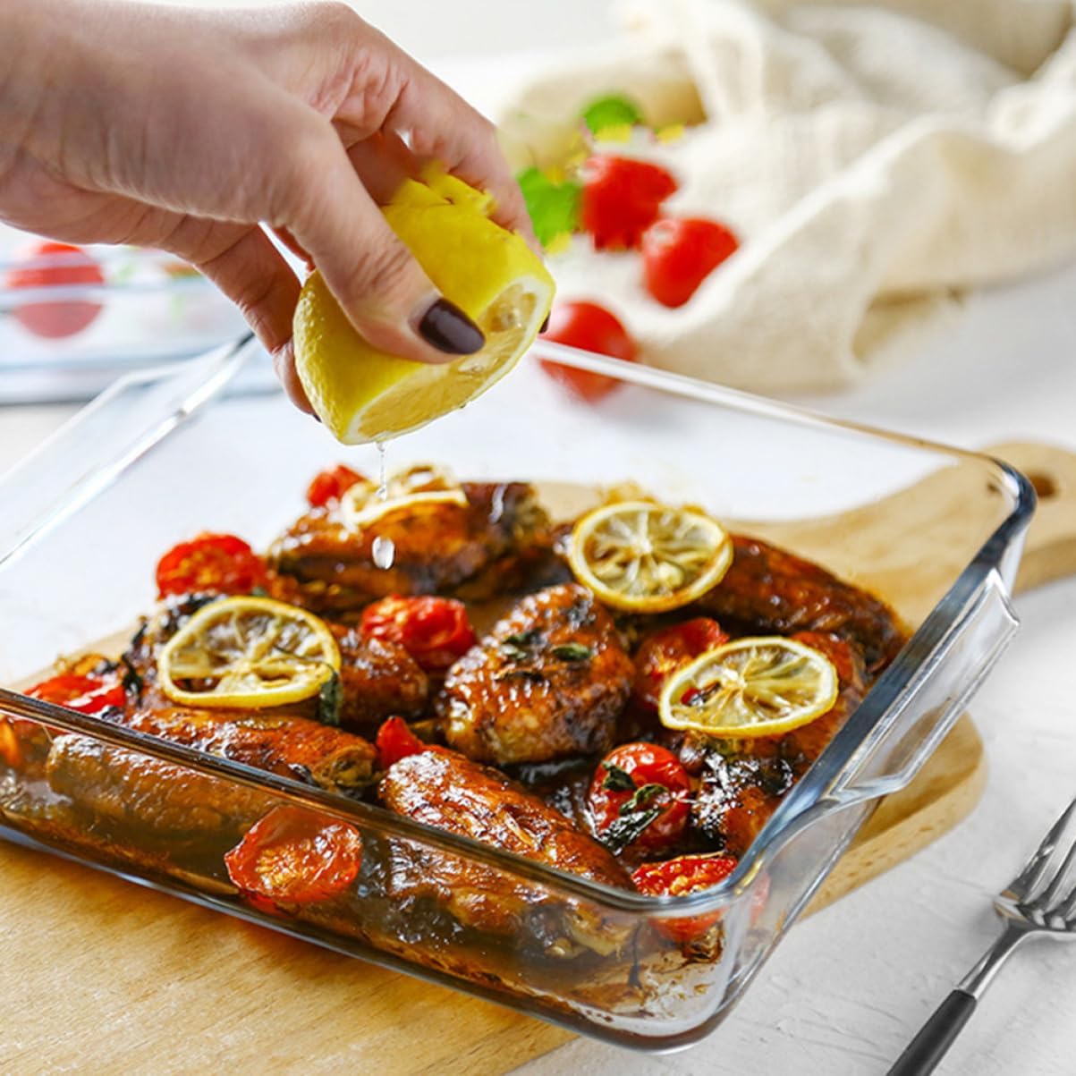 Garneck Glass Pizza Baking Pan Nonstick Household Pizza Tray for Easy Demoulding Versatile Baking Tool for Home Restaurant and Cafe Use