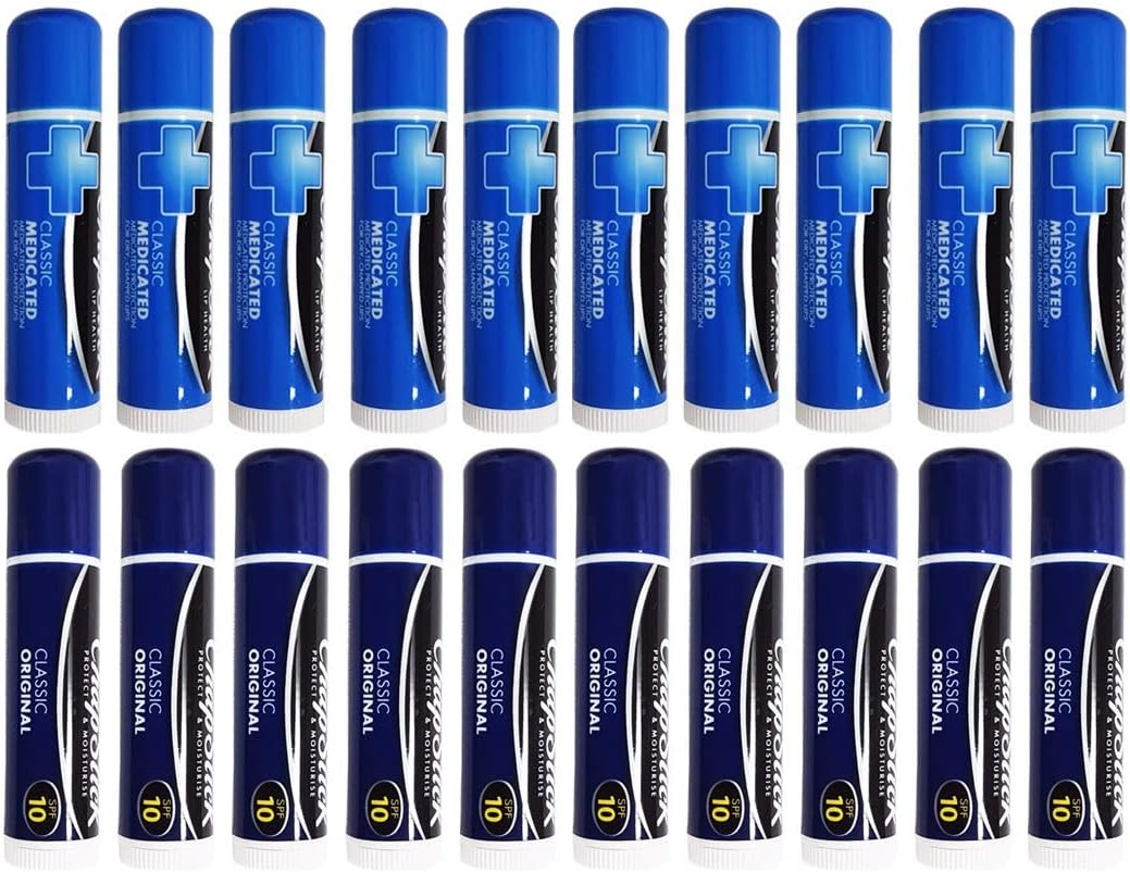 Chapstick Mixed Flavours - Medicated and Classic Original Lip Balm (10 of Each)