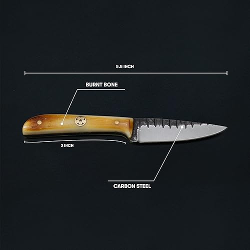 Miniatura 2 de Titan International Knives Skinning Knife TC-30 Carbon 1080 Steel Handmade Utility Neck Knife EDC Fixed Blade Color Coated & Hand Pounded