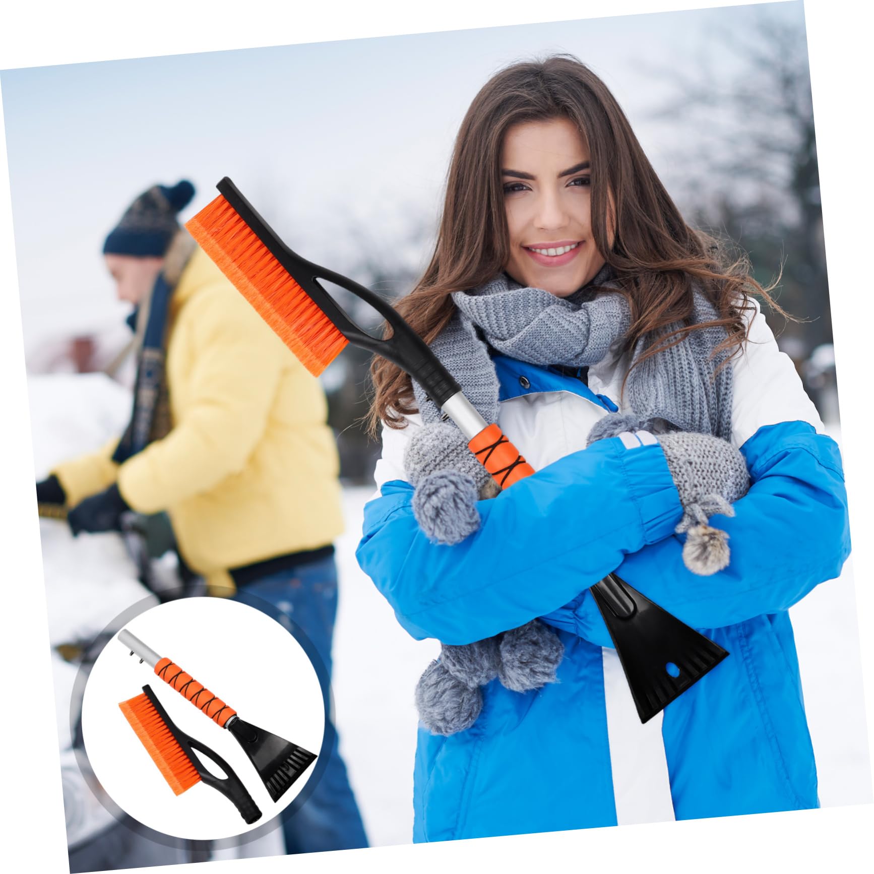 Gatuida Lot de 2 Grattoirs à Givre pour Pare-Brise, Design Extensible en Abs et PP, Portable, pour Déneiger et Enlever Le Givre sur Vitres en Hiver