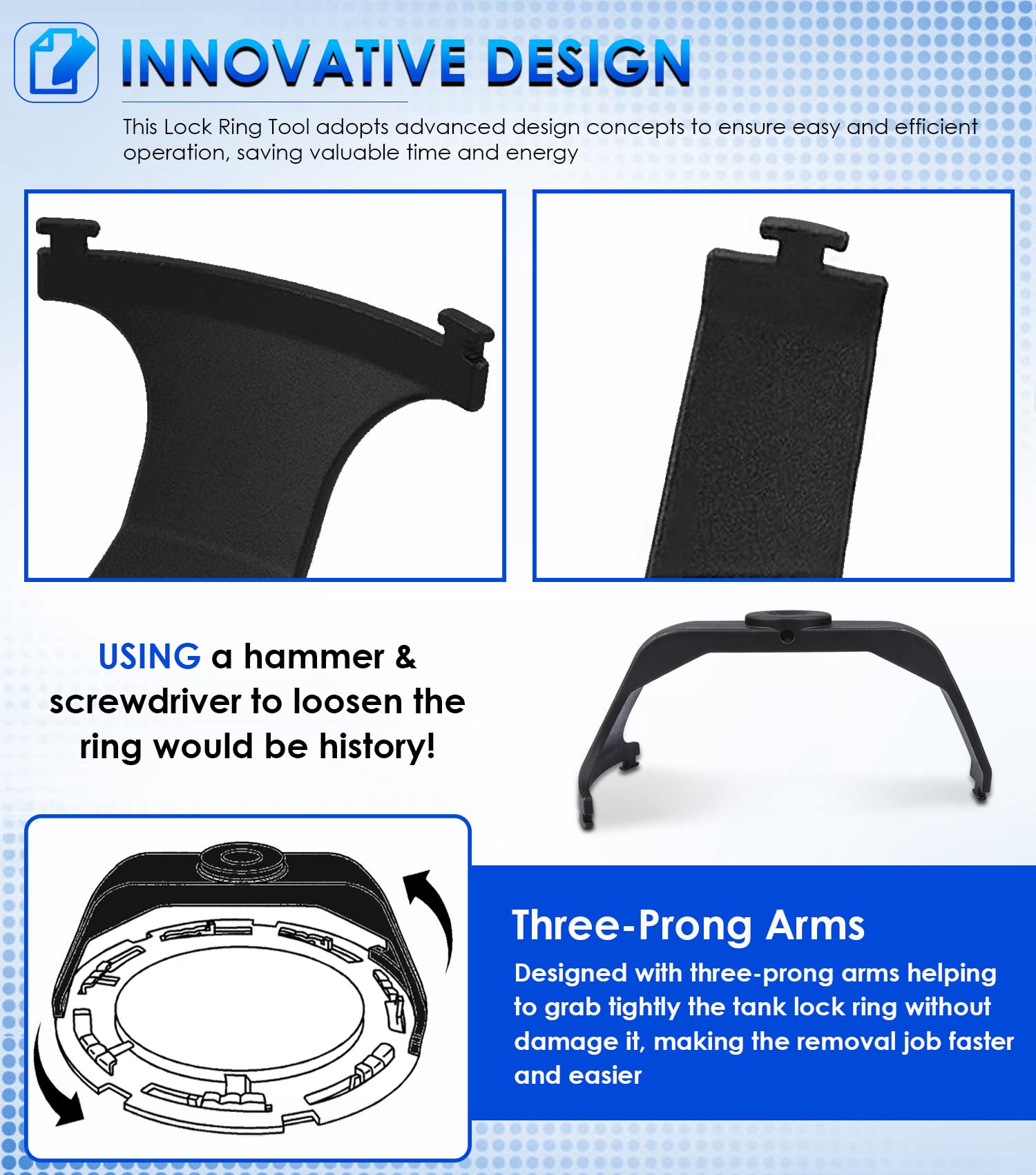 6599 Fuel Tank Lock Ring Wrench Tool Fuel Pump Senders Removal Install Tool - Foto 6