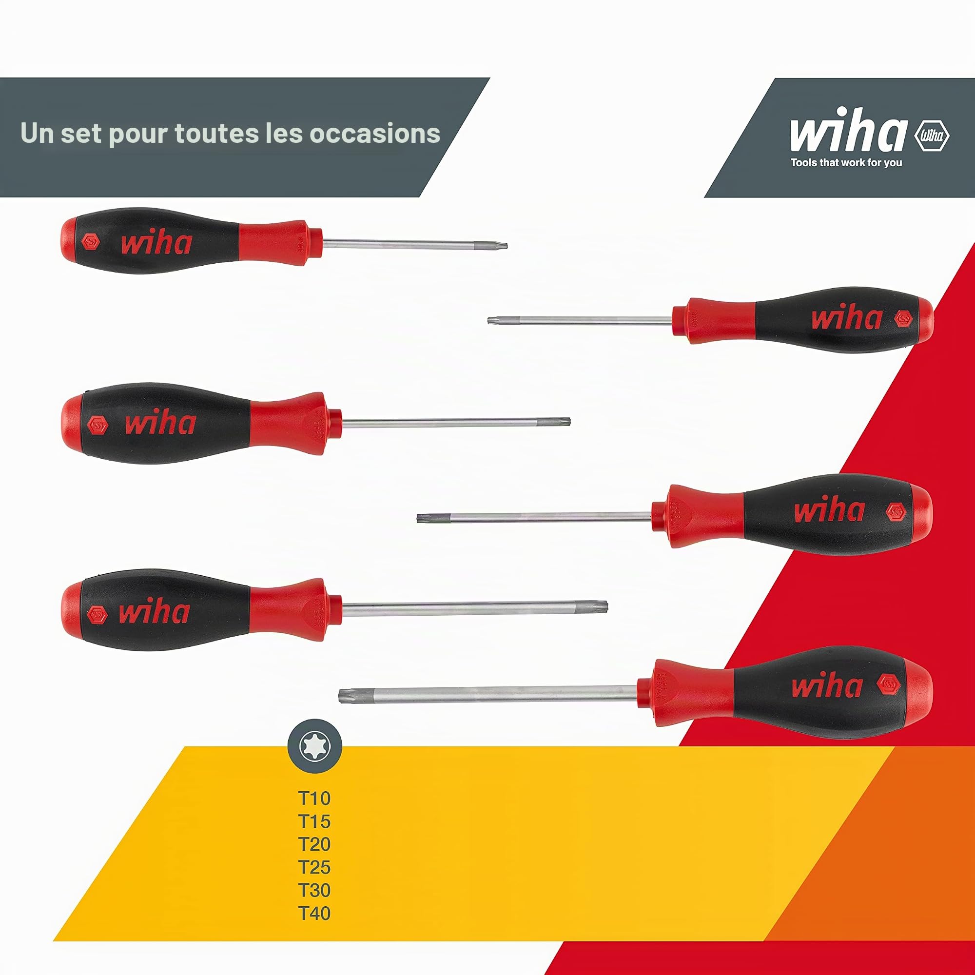 Wiha 362K6SO Jeu de tournevis Torx SoftFinish 6 pièces (Import Allemagne)