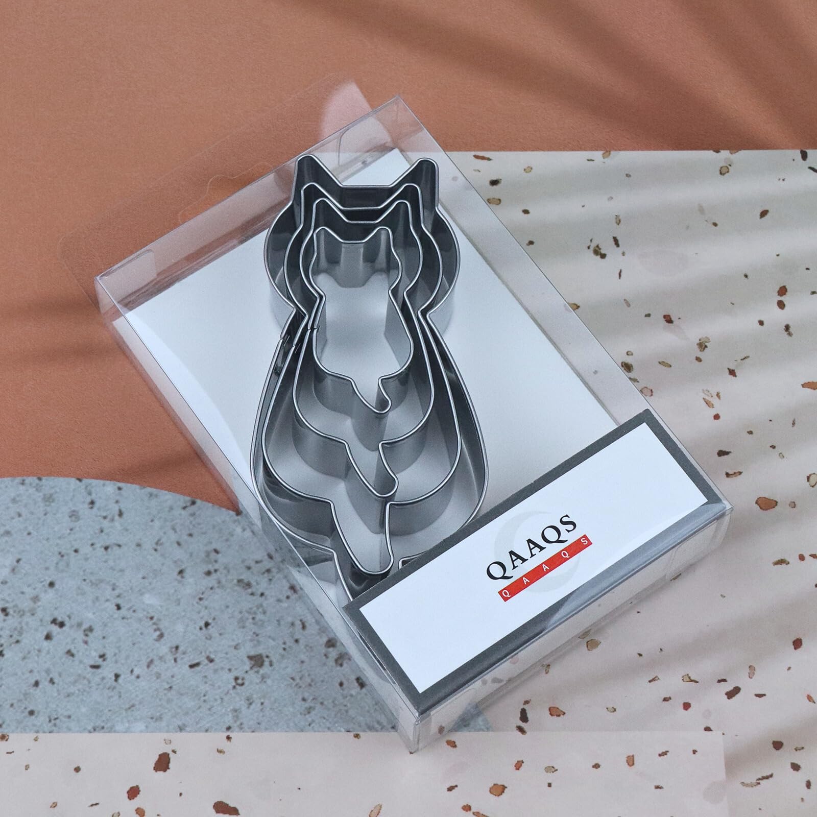 Ausstechformen-Set mit Katzen-Motiv, 12,7 cm, 10,2 cm, 7,6 cm, 5,1 cm, 4 Stück, aus Edelstahl