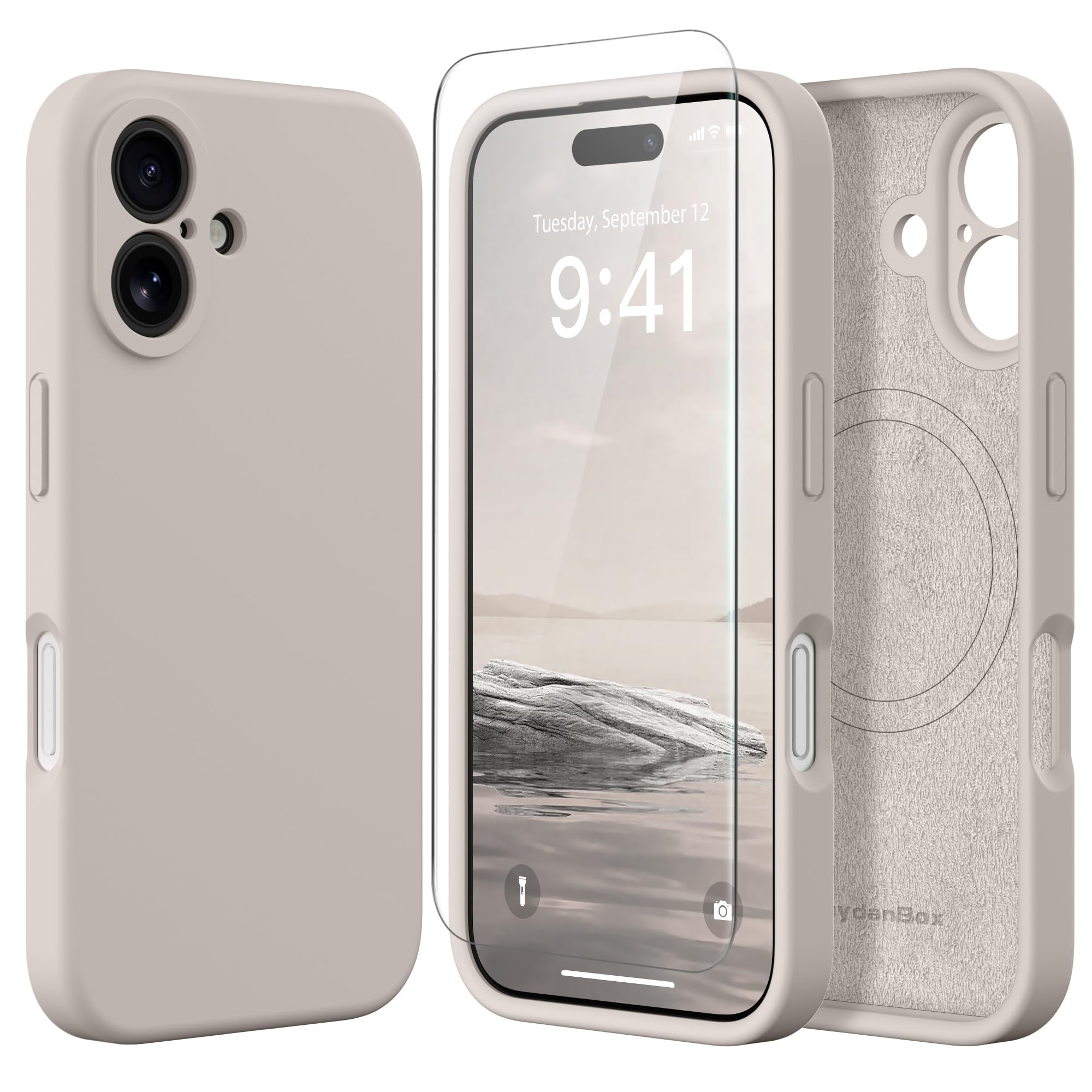 Magnetic for iPhone 16 Plus Case Silicone Stone