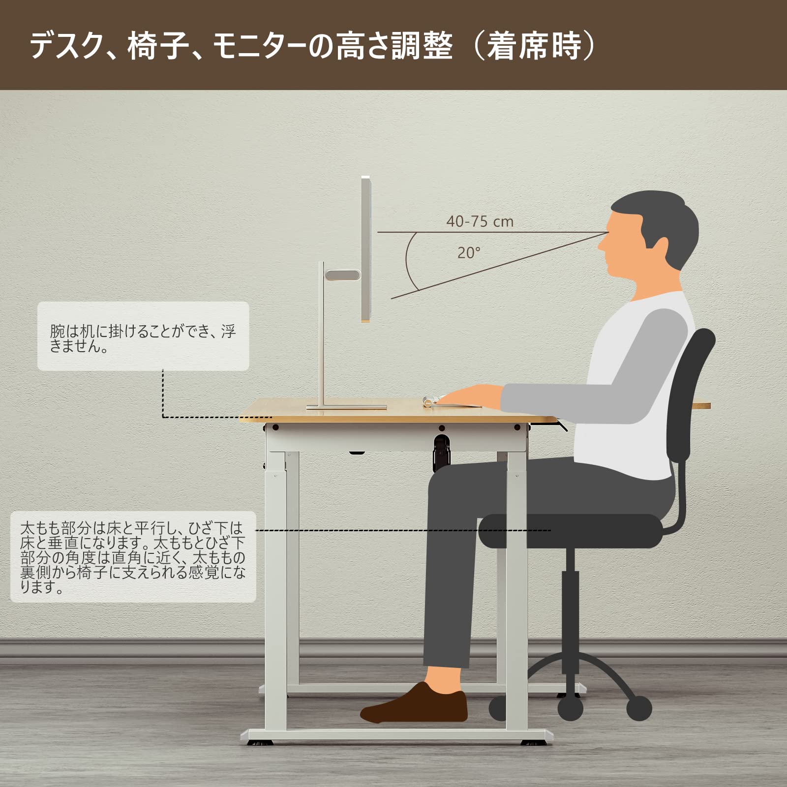 Amazon | 幅160 × 奥行70/108.5 cm 四本足 L字 電動 昇降式 PC デスク  