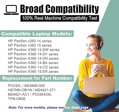 Miniatura 5 de PC03XL M24648-005 - Batería para HP Pavilion x360 14 15 14-DY 14-BA 14-CD 14-dw 15-er Series Pavilion Aero 13-be Pavilion x360 Convertible 14-dy