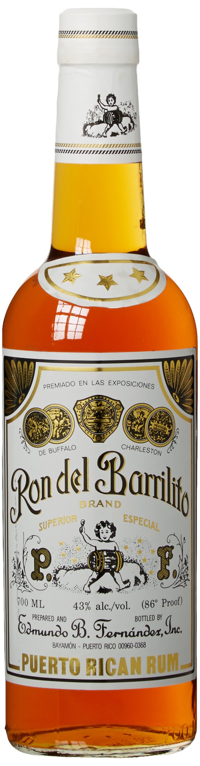 Ron Del Barrilito Superior Especial 3 Estrellas – Ron Premium Añejo de Puerto Rico, 43% Vol., Botella 700 ml