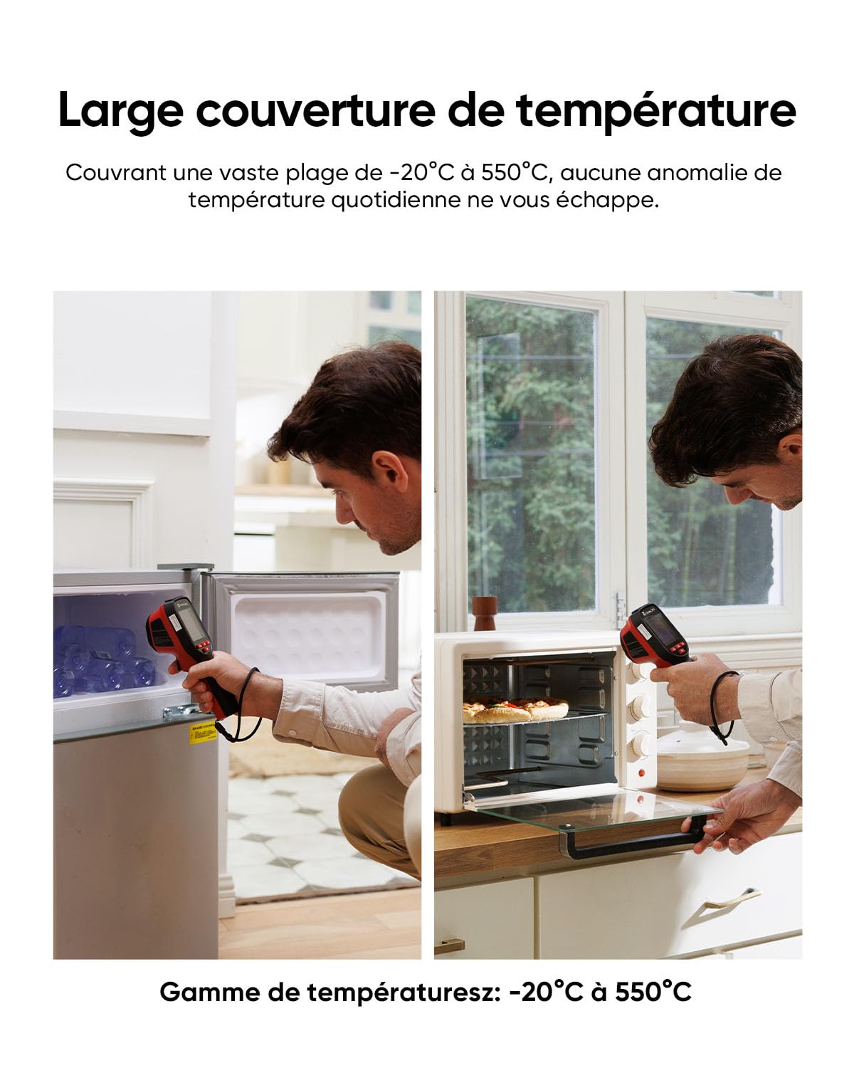 HIKMICRO D01 Lite Camera Thermique, Résolution IR 96×96, Double Mode Caméra Thermique Infrarouge, -20 °C à 550 °C, 25Hz Taux de Rafraîchissement, 14 Heures d'Autonomie, Pour fuite d'eau, HVAC