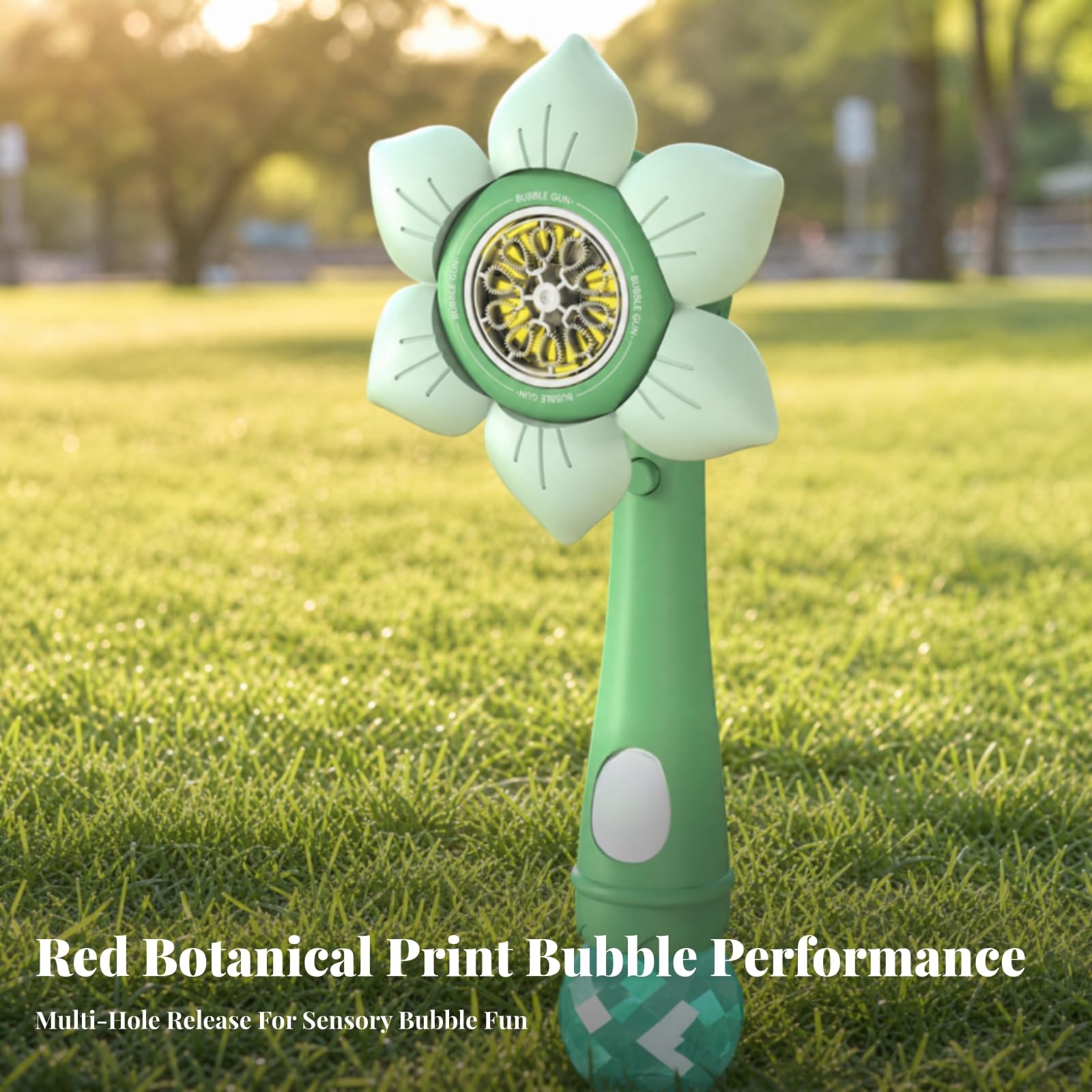 Milageto Soffia Bolle Automatico Portatile Multiforo Generatore di Bolle con Soluzione Inclusa Ricaricabile per Giardino, Feste, Verde