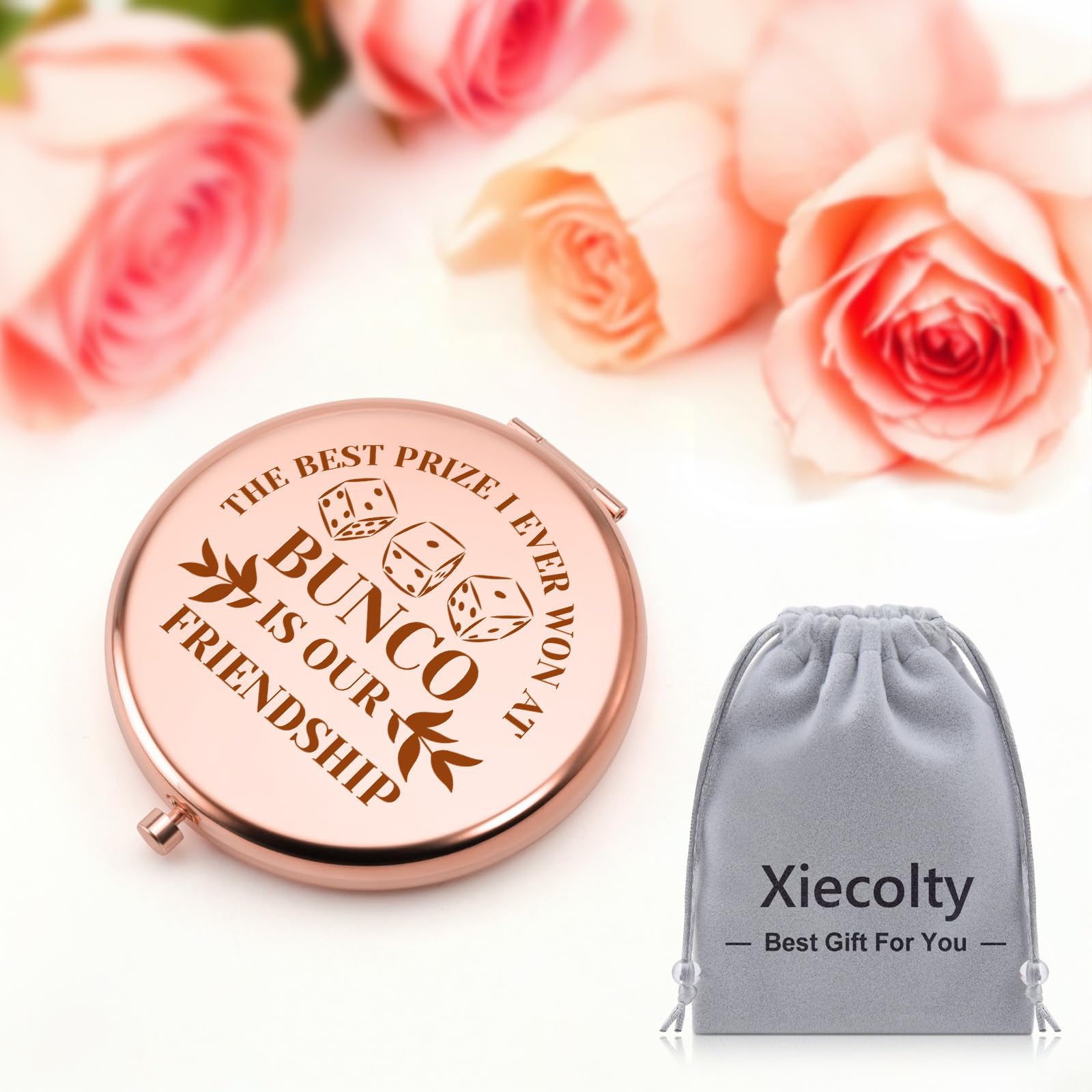 Bunco Gifts for Women Compact Mirror Gambling Lover Gift Bunco Players Gifts Dice Game Gift for Women Sister Best Friends Player Gambler Birthday Graduation Friendship Presents Folding Makeup Mirror