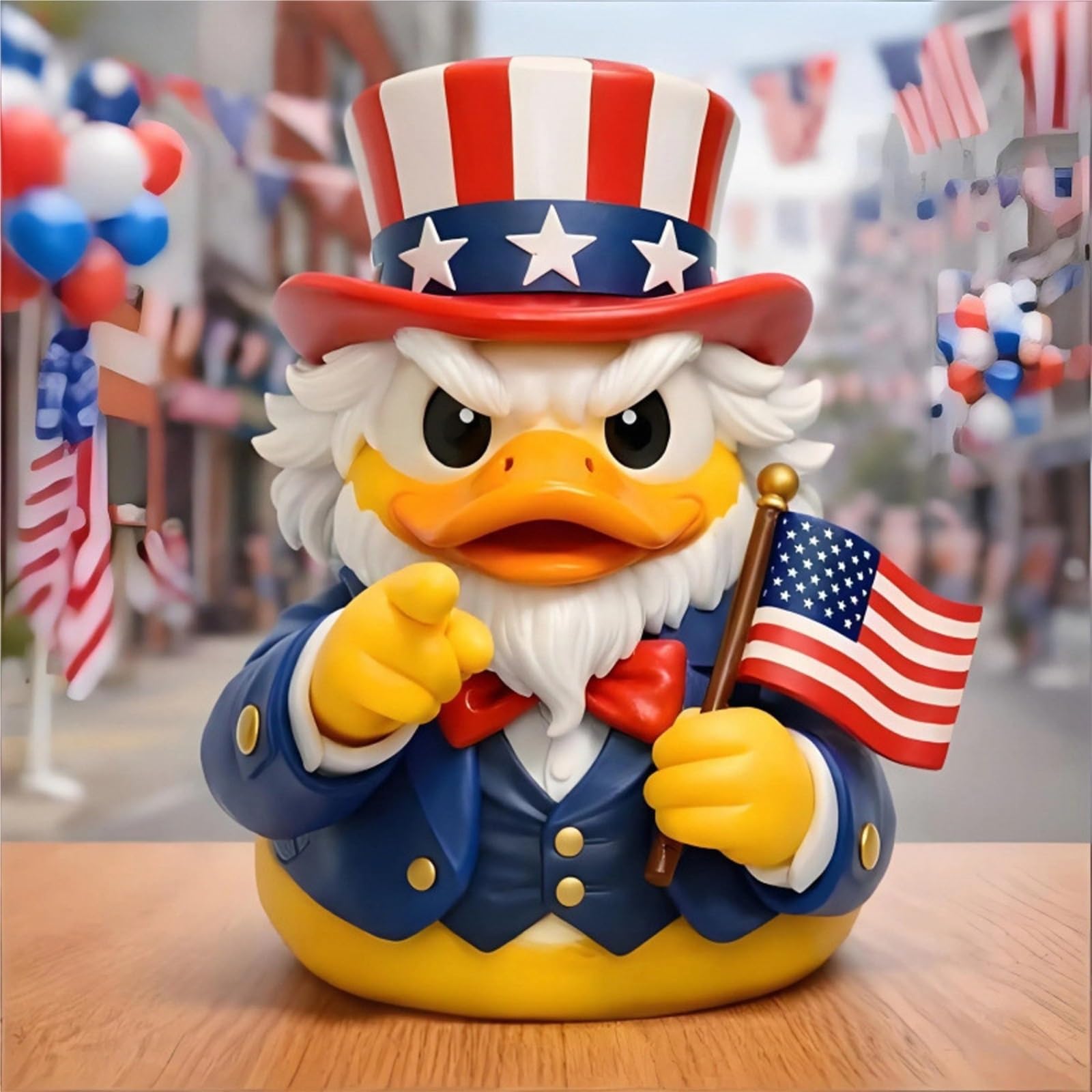 TUKRKRS 250th Anniversary Liberty Patriotic Duck Figurine Collectible Decor