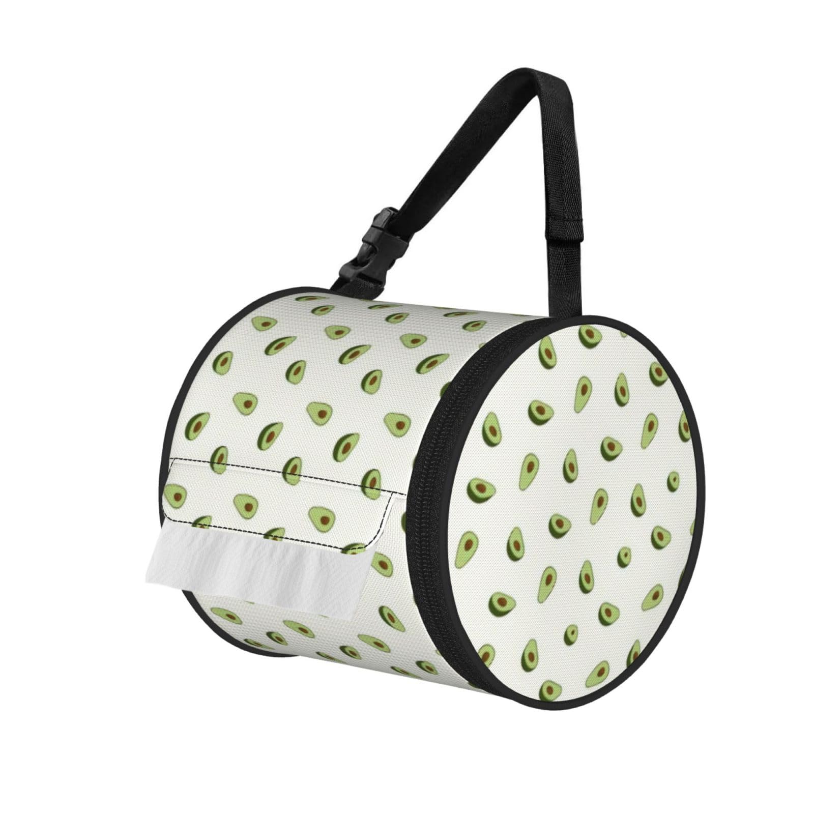 Avocado Printed Portable Tissue Roll Case, Standard-Size Fit, Oxford Cloth for Wall Camping Backpack