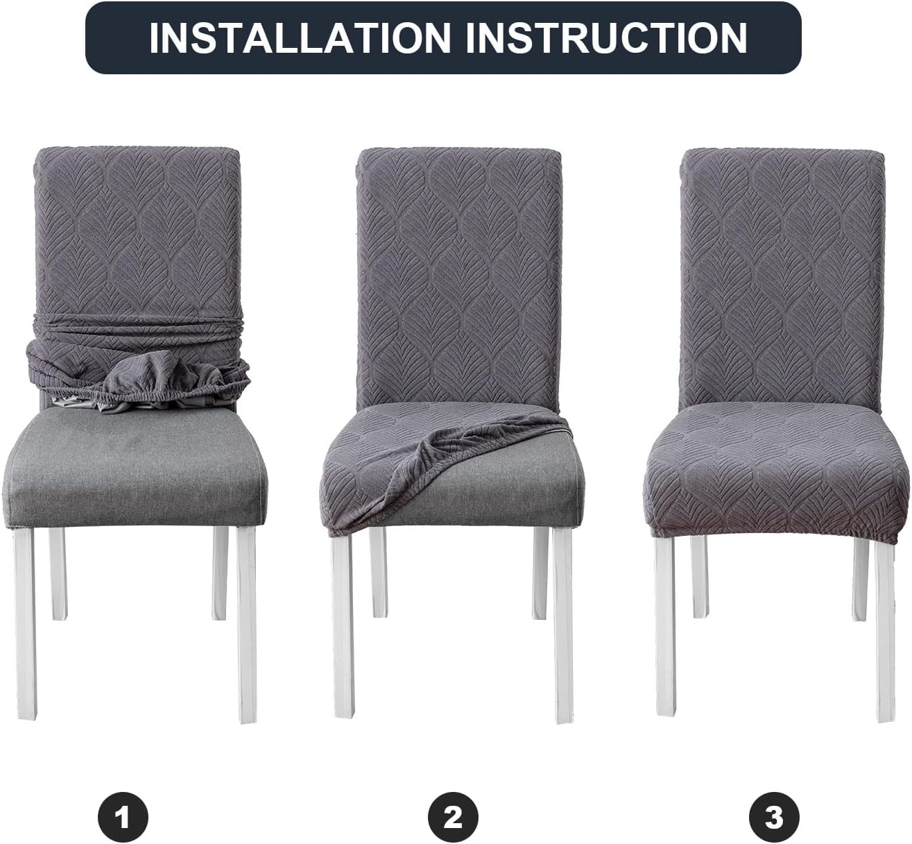 Waterproof Dining Chair Covers, Chair Covers for Dining Room, Stretch Parsons Chair Slipcover, Removable, Washable for Dining Room Kitchen Chair Protector Cover