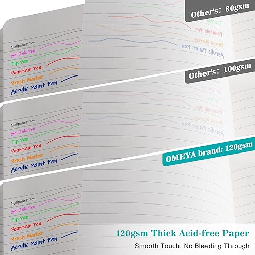 Miniatura 3 de Paquete de 6 cuadernos clásicos de tapa dura para el trabajo, viajes, universidad, diario rayado para hombres y mujeres con papel grueso de 120GSM,