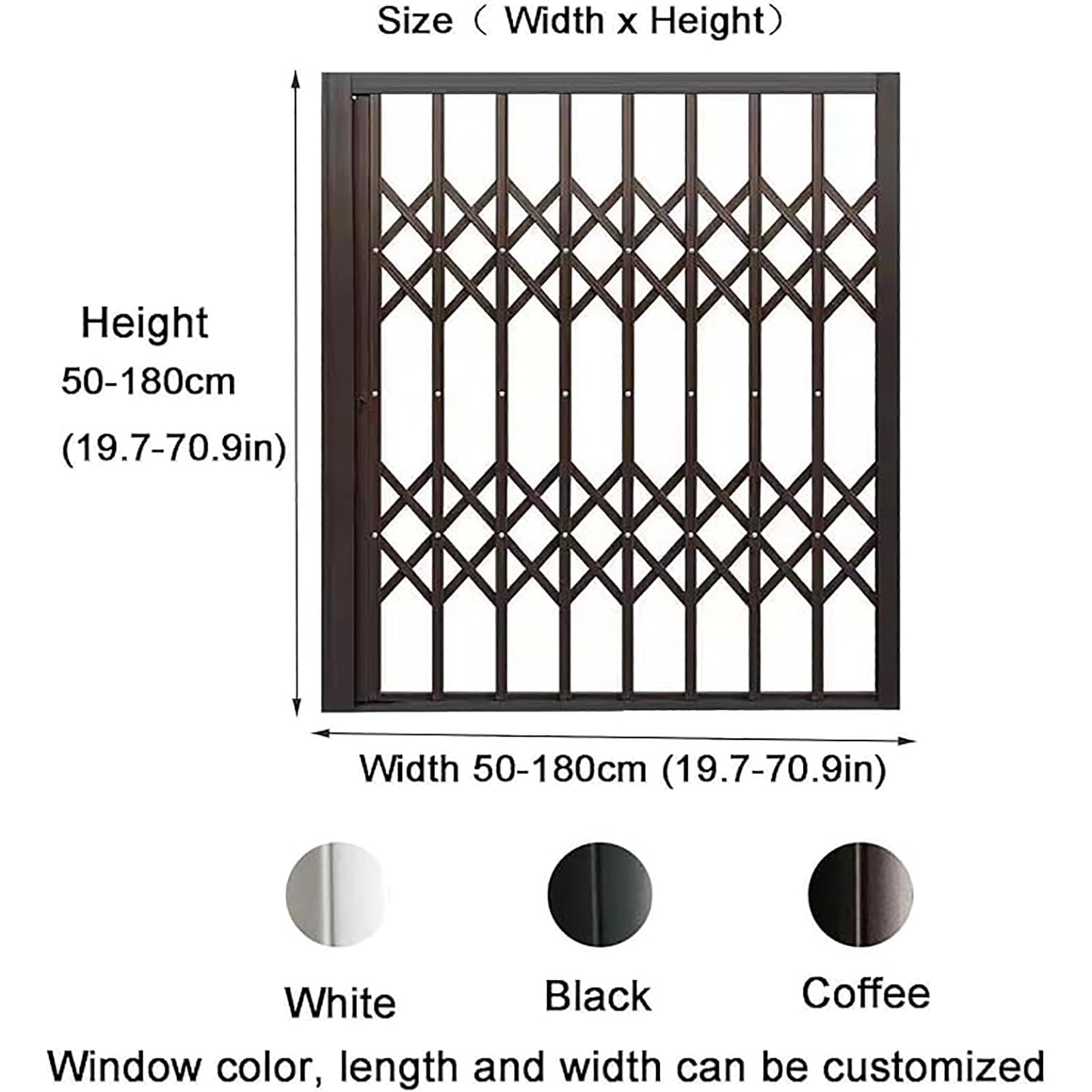 Barras de seguridad para ventanas antirrobo, protección de seguridad con cerradura para mascotas, balaustradas fuertes con altura ajustable, ideal para puertas correderas y portones
