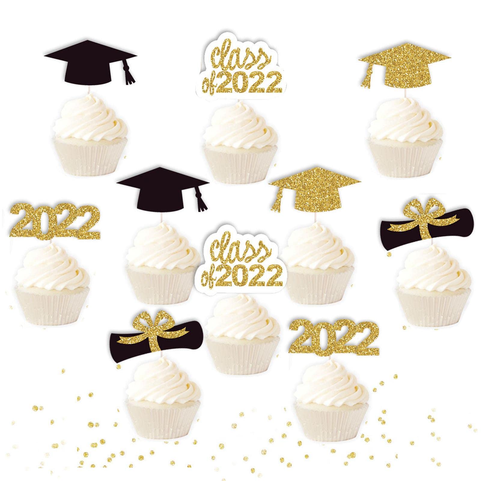 45 PZ TOPPER per torte classe del 2024 Cupcake Picks laurea festa