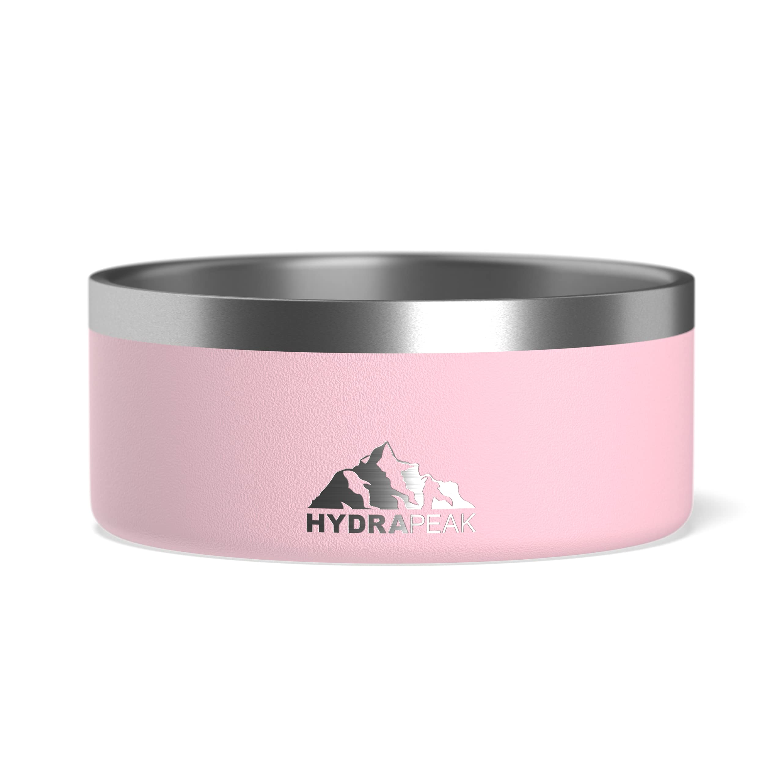 Hydrapeak Dog Bowl; Non Slip Stainless Steel; Water and Food Dish; Large Sized and Small Dogs; 32oz 64oz; Multiple Sizes; 4 Cup | Pink
