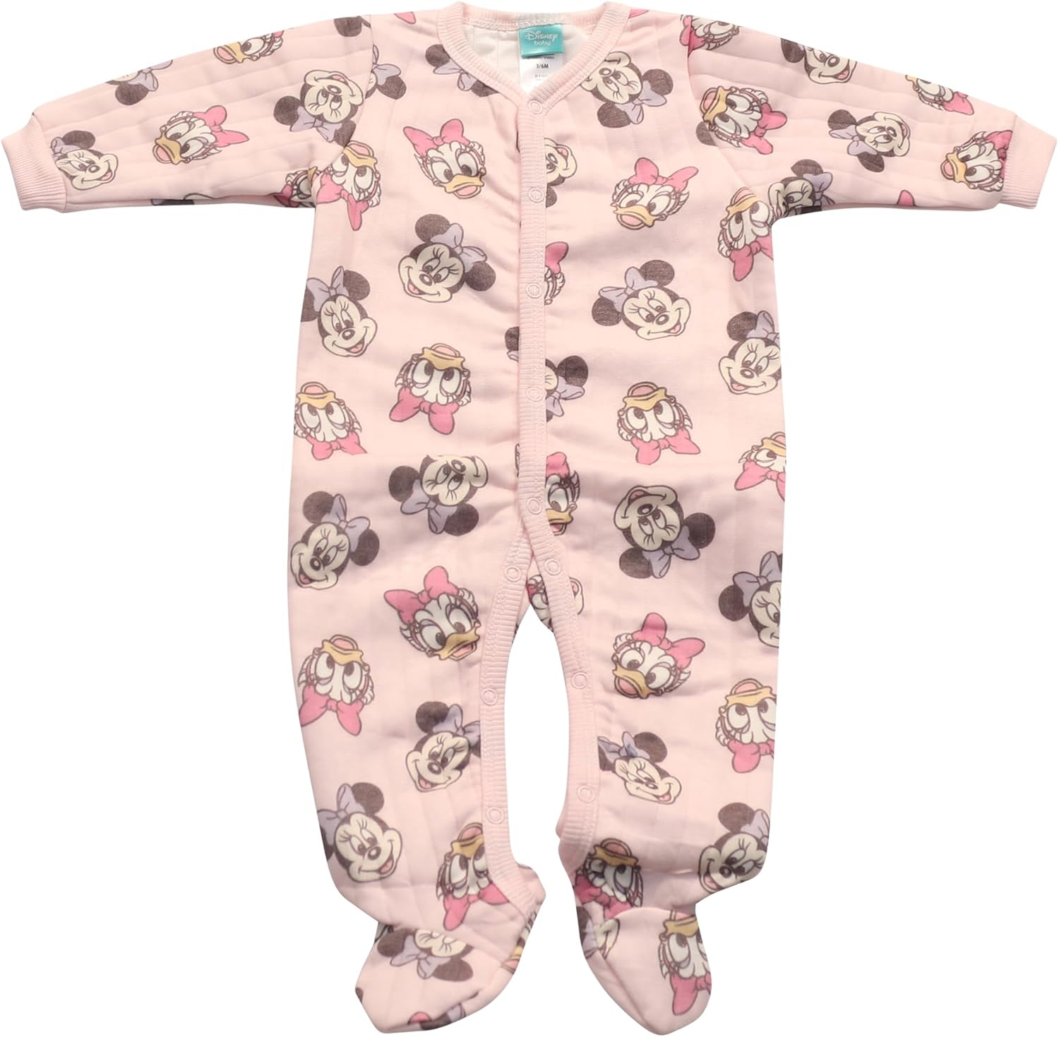 Magic Threadz Disney Clothes Baby Girls 2-Pack Quilted Footie Coveralls - Minnie Mouse and Princess Bodysuits (0/3M-6/9M) - Image 4