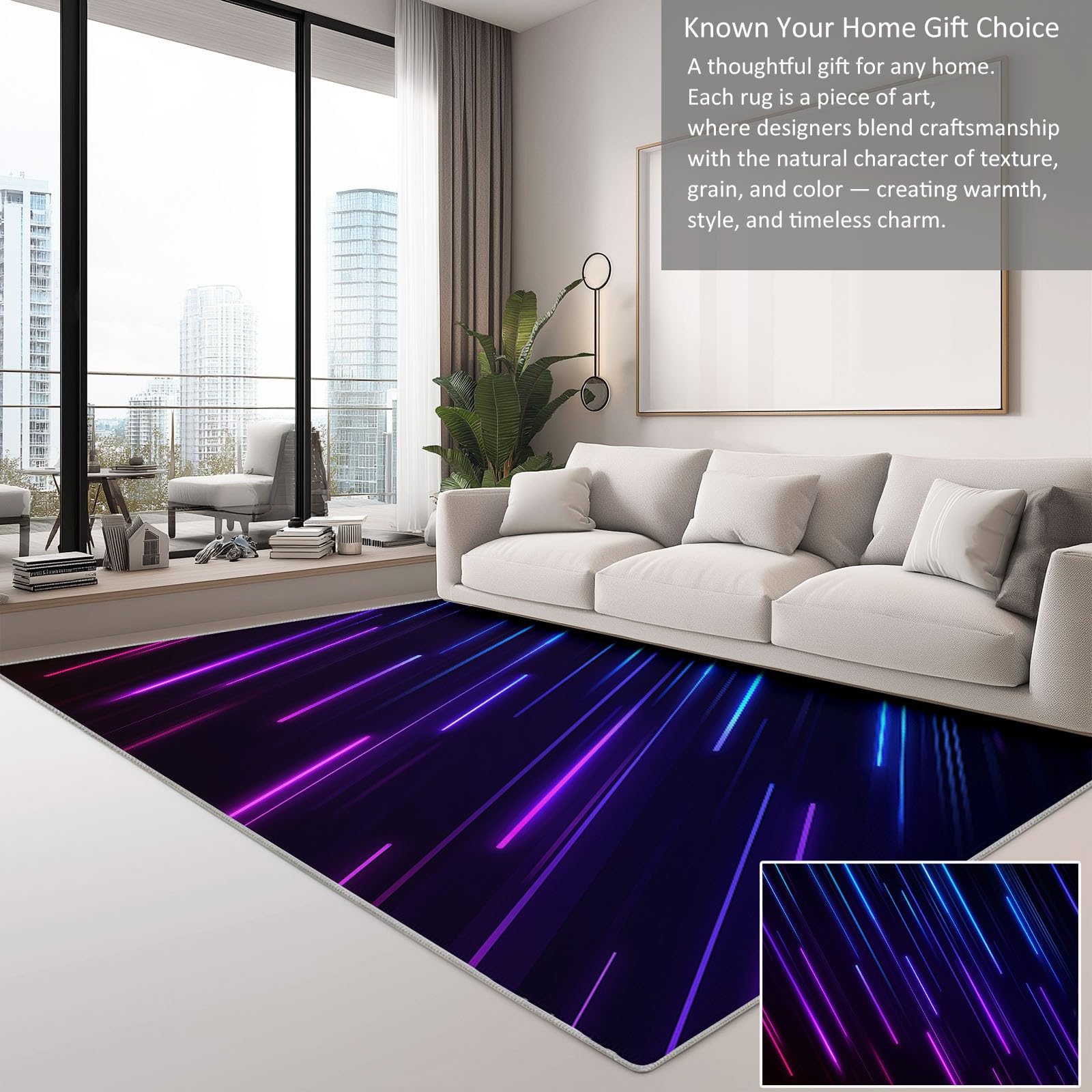 Genérico Dywaniki do salonu neonowe tło 160 x 230 cm mata podłogowa, czarny miękki krótki włos zmywalny antypoślizgowy dywan - do sypialni jadalni salonu dekoracja domu