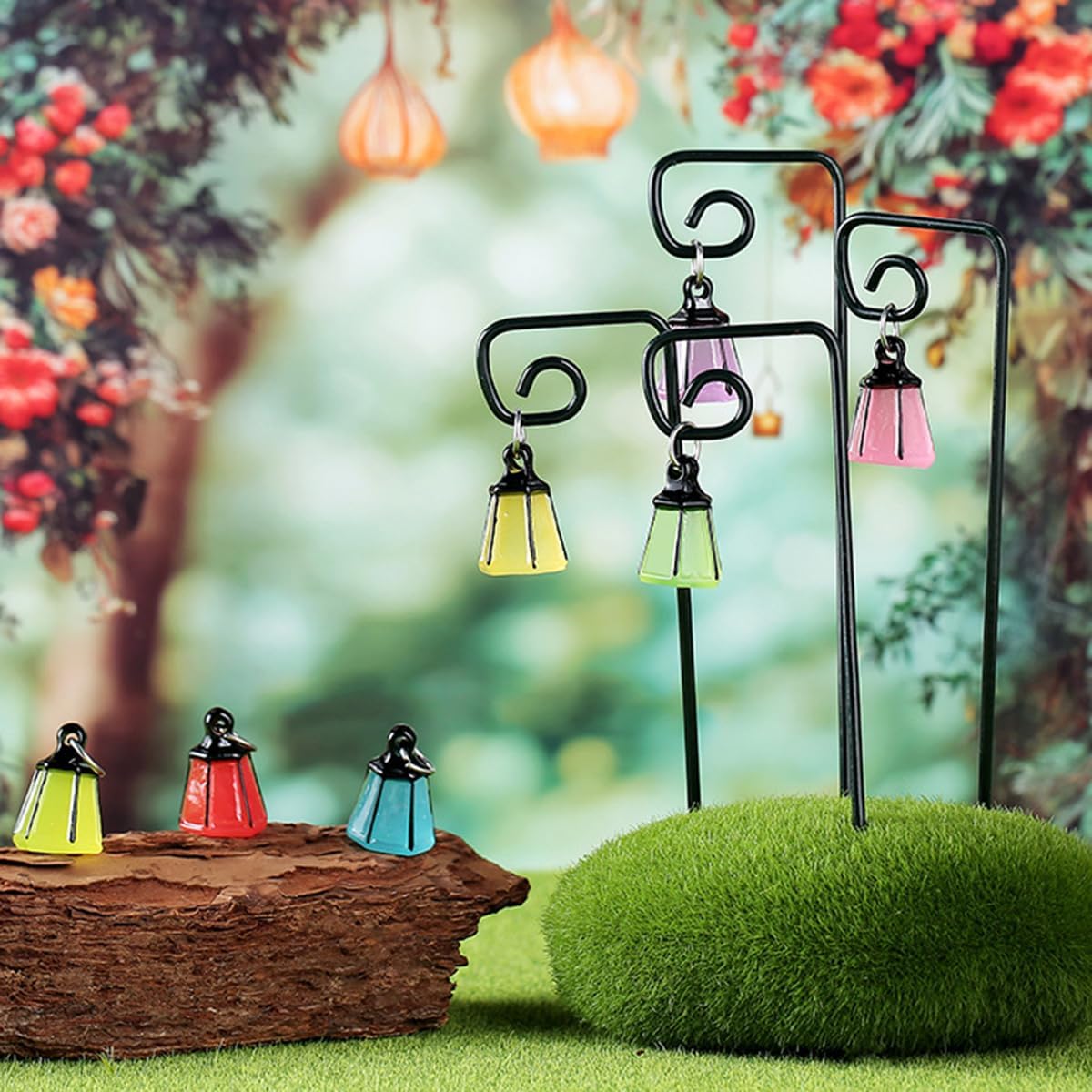 Lantern Garden Stake Metal Wire Ornament for Adult 1Set