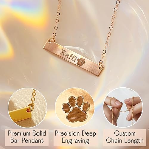 Miniatura 5 de Pet Lovers Custom Name Necklace – Honor Your Furry Friend 925 Sterling Silver, Gold, Rose Gold Necklace Cat Lover Gifts Dog Christmas Gifts