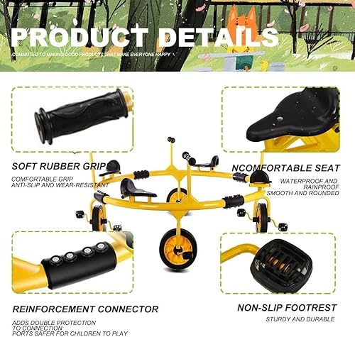 Miniatura 2 de Tricycle for Six-Person Seat,360Rotating Kids Trike,Silent Wheel stires Kids Tricycles,for 2+ and Up Good for Balance Training,Suitable for