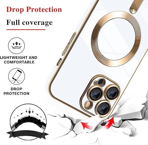 Miniatura 2 de Funda ligera de lujo compatible con iPhone 13 Pro Max para mujeres y niñas, funda de TPU suave chapado electrochapado galvanizado, delgada,