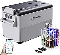 Vista 11 de Euhomy - Refrigerador de automóvil, 12 voltios, 35L (38 qt), refrigerador RV con 12/24 V CC y 120-240 V CA, refrigerador y congelador