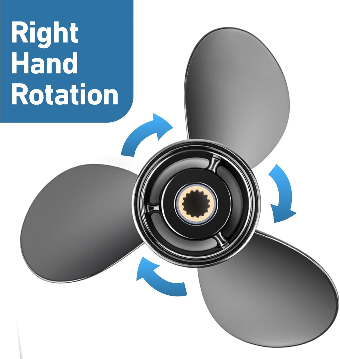 Propeller 12 3/4X21P for Mercury Black Max Outboard 40 50 60 70 75 80 90 100 115 125 140 HP Boat Motor Engine Parts Aluminum Prop 12.75X21 Pitch RH 15 Spline Tooth with Flo-Torq II Hub Kit 77348A45